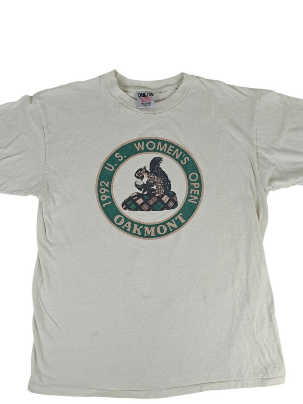 Vintage 1992 US Women's Open T-Shirt Size Large Oakmont Cream LPGA Single Stitch